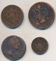 Vegyes: 1851B 1kr Cu + 1858B 5/10kr Cu + 1861B 4kr Cu + Ausztria / cseh verdejel 1861P 1kr Cu "...