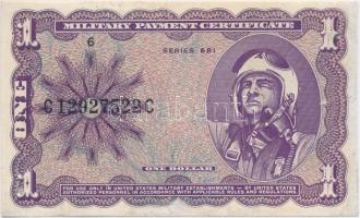 Amerikai Egyesült Államok / Katonai kiadás 1969-1970. 1$ "681. sorozat" T:restaurált USA / Military Payment Certificate 1969-1970. 1 Dollar "Serie 681" C:restored