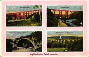 Vogtland, Brückenbauten; Göltzschtalbrücke, Eistertalbrücke, Friedrich August Brücke, Syratal-Brücke / railway bridge constructions (Rb)