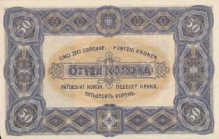 1920. 50K barna sorozat- és sorszámmal T:I,I-
Hungary 1920. 50 Korona with brown serial number C:UN...
