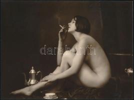 cca 1927 Demeter Károly (1892-1983) párizsi korszakából való fotóművészeti alkotás modern műtárgy másolata, 11,5x15,5cm