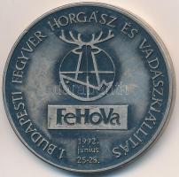 1992. Budapesti Fegyver, Horgász és Vadászkiállítás / VEFAG - Tatabánya ezüstözött fém emlékérem (43mm) T:2