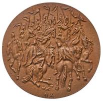 Borsos Miklós (1906-1990) 1987. "MOEBL COOP 1967-1987" nagyméretű kétoldalas Br plakett eredeti dísztokban (119mm) T:2