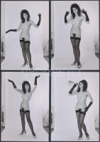 cca 1975 Kesztyűs kézzel bánt a cuccal, 6 db finoman erotikus fénykép, 13x9 cm / cca 1975 6 erotic photos, 13x9 cm