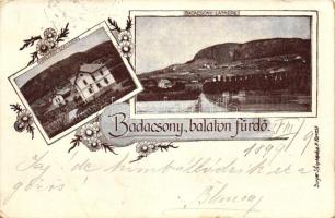 1899 Badacsony, Balaton-fürdő, Hableány szálloda, Singer S. fényképész floral  (EB)