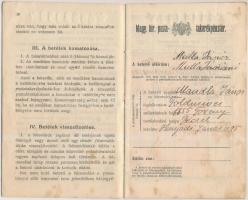 Péczel 1920. "Magyar Királyi Postatakarékpénztár" betétkönyv
