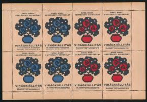 1912 Virágkiállítás 2 db klf színű 2 x 4-es levélzáró ív