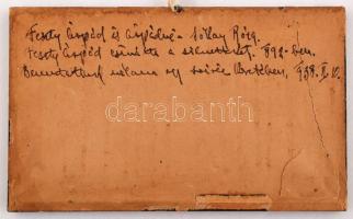 1892 Feszty Árpád (1856-1914) által készített kollázs. Sziluettek. Önmaga és felesége, Jókai Róza. Ü...