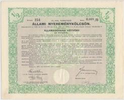 1941. "4%-kal kamatozó állami nyereménykölcsön" államadóssági kötvények 50P-ről (3x) + 100P-ről, mind szelvényekkel, szárazpecséttel T:vegyes