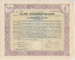 1941. "4%-kal kamatozó állami nyereménykölcsön" államadóssági kötvények 50P-ről (3x) + 100...