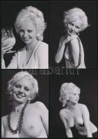 cca 1972 Kacér pillantások, 13  db finoman erotikus fénykép, 13x9 cm / cca 1972 13 erotic photos, 13x9 cm