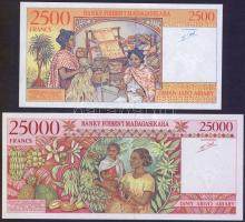 Madagaszkár 1998. 2500F + 25.000F T:I