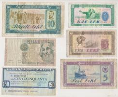 Olaszország / Albánia 10db klf bankjegy és csekk T:III,III- Italy / Albania 10pcs of diff banknotes and checks C:F,VG