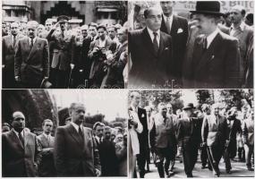 1948 Tildy Zoltán (1889-1961) köztársasági elnök közéleti szerepléseken, Tiszavölgyi József fotóriporter 13 db korabeli negatívjáról készült modern nagyítások, 9x13 cm és 10x15 cm-es fotópapíron