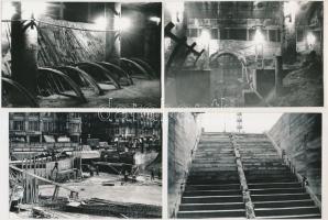 1974 Budapest, Deák tér föld felett és föld alatt, 13 db korabeli fénykép, 9x12 cm