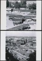 cca 1970 Budapest, a Moszkva tér átépítése, 2 db korabeli negatívról készült modern nagyítás 13x18 cm-es fotópapíron