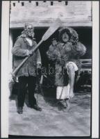 cca 1960 Baja, busó álarcok, 3 db korabeli negatívról készült modern nagyítás 18x13 cm-es fotópapíro...