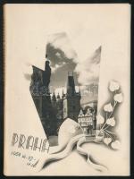 Praha, Prag; 28 db MODERN fekete-fehér városképes lap tokban / 28 modern black and white town-view p...