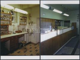 1981 Budapesti gyógyszertár kívül-belül (II. ker., Szilágyi Erzsébet fasor), 8 db korabeli negatívró...