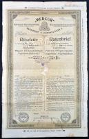 Budapest 1914. Mercur Váltóüzleti Részvénytársaság részletív 100K-ról, szelvényekkel T:III
