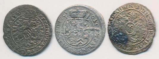 3db klf rossz minőségű 1kr, közte Német Államok / Szilézia / Oppeln 1700FN 1kr Ag "I. Lipót&quo...