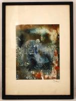 Olvashatatlan jelzéssel: Álom képek. Vegyes technika, papír, üvegezett keretben,  48×35 cm