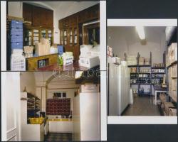 1981 Budapest, Lengyel Gyula u. 2. sz., gyógyszertár kívül-belül, 10 db korabeli negatívról készül m...