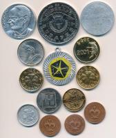 14db-os zseton tétel, benne "Magyar Pénzverő Rt. / Szent Eligius", "Rodolfo / Vigyázat csalok", "Magyar Karaván Camping Club" T:vegyes