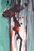 Korniss jelzéssel: Vörös jelek. Olaj, vászon,  50×20 cm