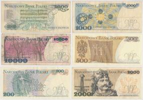 Lengyelország 1982-1989. 20Zl-20.000Zl (10xklf) T:vegyes
Poland 1982-1989. 20 Zlotych - 20.000 Zlot...