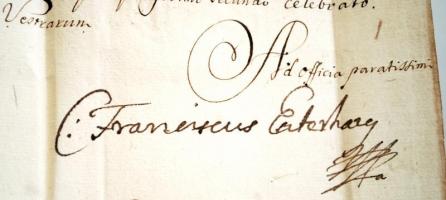 1752 gróf Eszterházy Ferenc (1715-1785) tárnokmester aláírásával ellátott levél Tokajba Szatmár várm...