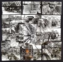 1985/1986 Budapest, a budai sikló építése, 33 db datált fénykép, 9x14 cm