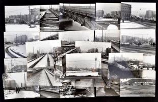 1981 Budapest, Árpád híd és környéke az átépítés előtt, szerkezeti fotók és városképek, Karai S. pec...