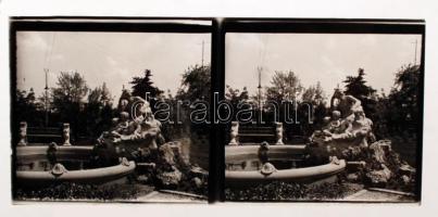 cca 1920 Egy jómódú család utazásai során készült privát felvételek, 21 db SZTEREO diapozitív képpár üveglemezeken, 6x13 cm