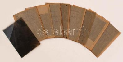 cca 1917 Katonai felvételek negatívja, 8 db üveglemez negatív, tasakjukon feliratozva, datálva, 10x15 cm / 8 military photo negatives