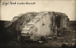 British World War I Tank, probably Mark IV., backside view, picture taken by 'Feldphotograph der K.u.K. 5. Armee', photo (EK)