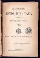 Magyarországi Rendeletek Tára 1929/I., 1930, valamint Az 1935. évi Törvények gyűjteménye. Kiadói egé...