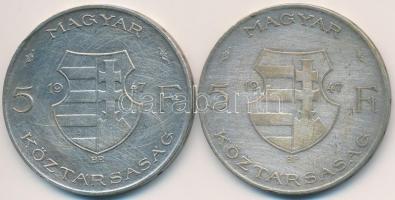 1947. 5Ft Ag "Kossuth" (2x) T:3