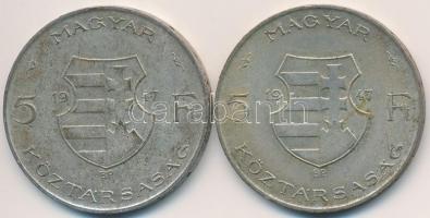 1947. 5Ft Ag "Kossuth" (2x) T:3