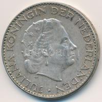 Hollandia 1956. 1G Ag "Julianna" T:2 apró ph. Netherlands 1956. 1 Gulden Ag "Juliana" C:XF tiny edge error Krause KM#184