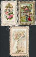 cca  1900-20 Litho, csipke szentképek kis hibával, 3db, különböző méretben és minőségben, cca 10x8cm