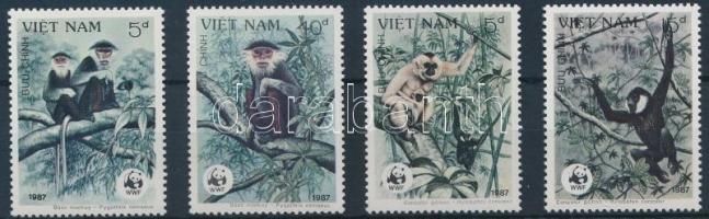 1987 WWF: Gibbonok sor Mi 1827-1830 + 4 db CM + 4 db FDC