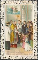 1914 Litho, csipke szentkép, szép állapotban, 11x7cm