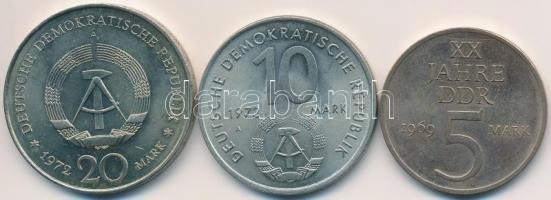 NDK 1969. 5M + 1972A 20M Cu-Ni "Schiller" + 1973A 10M Cu-Ni "10. Ifjúsági Játékok&quo...
