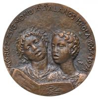 Cyránszki Mária (1940-)  1974. "Móricz Zsigmond Általános Iskola 1954-1974" Br emlékérem (92,5mm) T:2