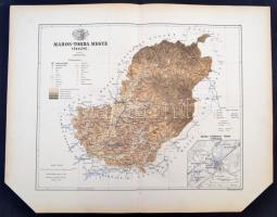 Maros-Torda megye térképe, Gönczy Pál - Kogutowicz Manó: Magyarország megyéinek kézi atlasza. Tervezte: - -, rajzolta: - - Bp. (1890.) Posner Károly Lajos és fia. Sarok levágva, 45x57cm