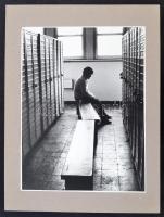 cca 1980 Schmidt Andrea: Életünk, feliratozott vintage fotóművészeti alkotás, kartonra kasírozva, 31x23,5 cm, karton 40x30 cm