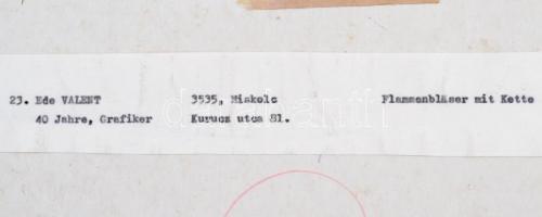 cca 1980 Valent Ede: A diósgyőri vasművek, feliratozott vintage fotóművészeti alkotás, kartonra kasí...