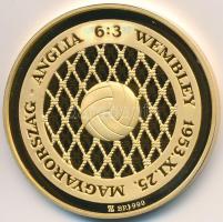 2003. "Magyarország-Anglia 6:3" aranyozott Ag emlékérem, peremén sorszámmal (31,29g/0.999/42,5mm) T:PP