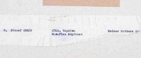 cca 1975 Orván József: Anyám, feliratozott vintage fotóművészeti alkotás, kartonra kasírozva, 38x29 ...